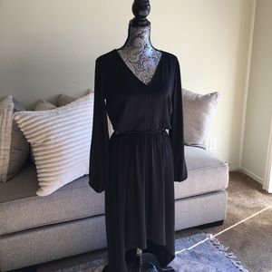Express Long Sleeve Black High Low Dress